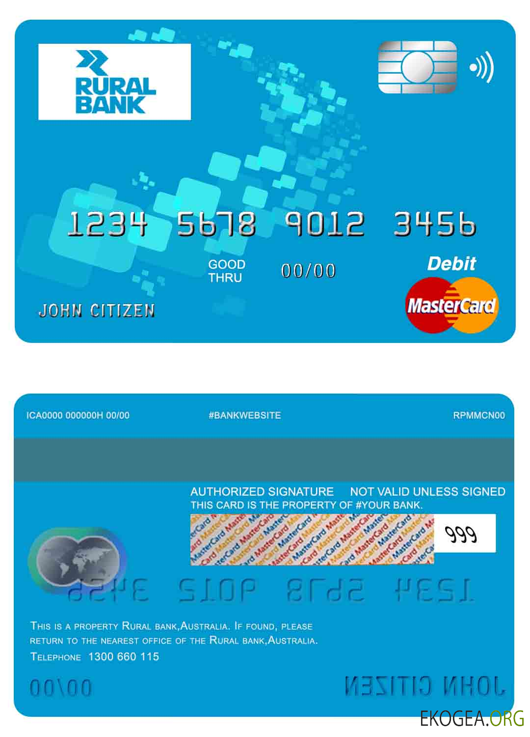 Australie Carte Mastercard de la banque rurale